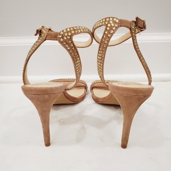 NEW Vince Camuto Saprenda Rhinestones Ankle Strap Evening Heels - Picture 3 of 6